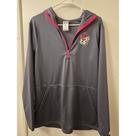 Russell GA Bulldog College Football Medium 100% Polyester Zip Jacket - Picture 1 of 4